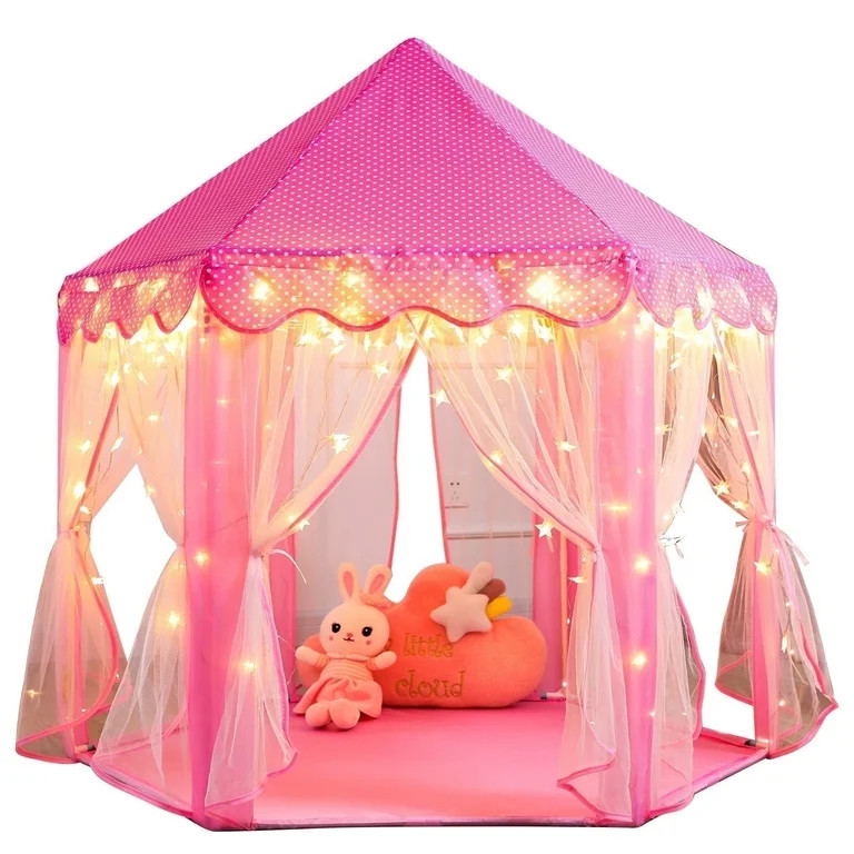 Wilwolfer Princess Castle Kids Play Tent Toys for 3-12 Years Indoor Girls Hexagon Playhouse with ... | Walmart (US)