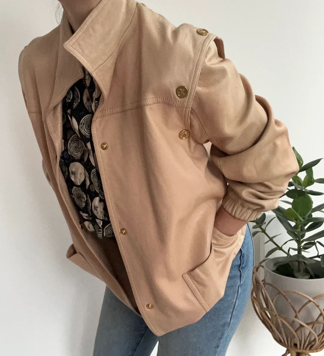 Vintage Celine Butter Soft Leather jacket with detachable sleeves size UK 12 | Etsy (US)
