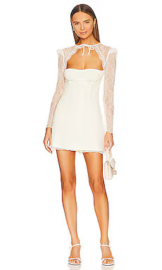WeWoreWhat Long Sleeve Corset Mini Dress in Ecru from Revolve.com | Revolve Clothing (Global)