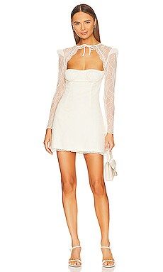 WeWoreWhat Long Sleeve Corset Mini Dress in Ecru from Revolve.com | Revolve Clothing (Global)