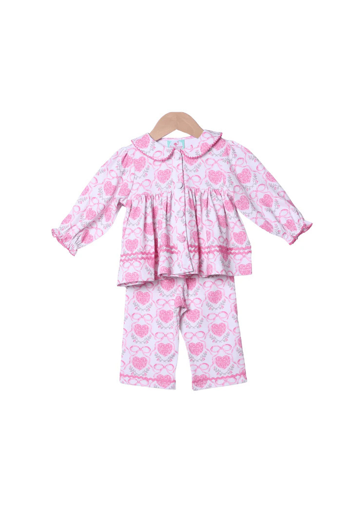 Pink Hearts Swing Lounge Set | The Smocked Flamingo
