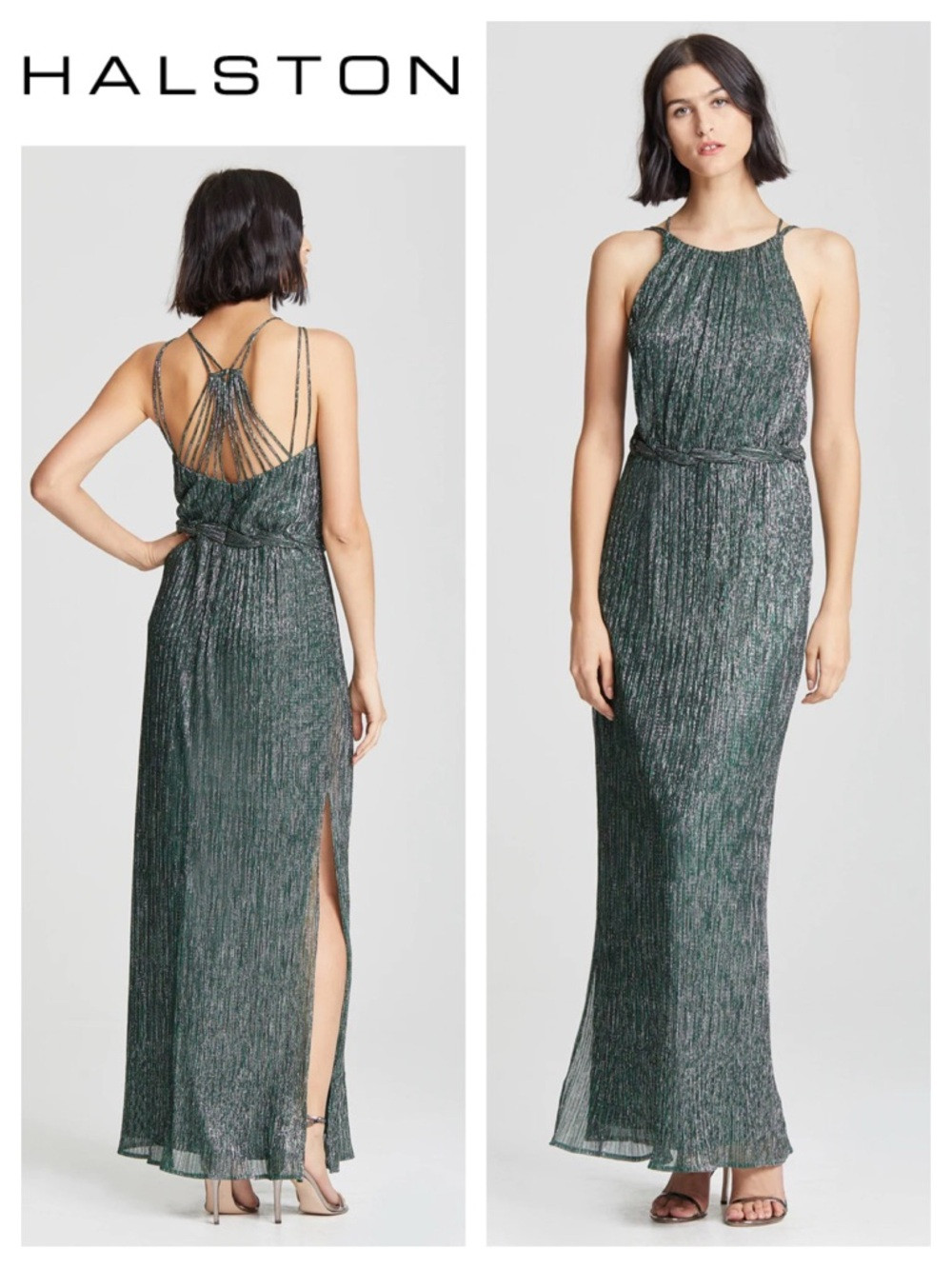 HALSTON Braided Waist Gown | Poshmark