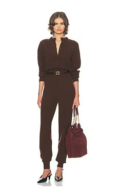 Helsa Aubrielle Jumpsuit in Dark Brown from Revolve.com | Revolve Clothing (Global)