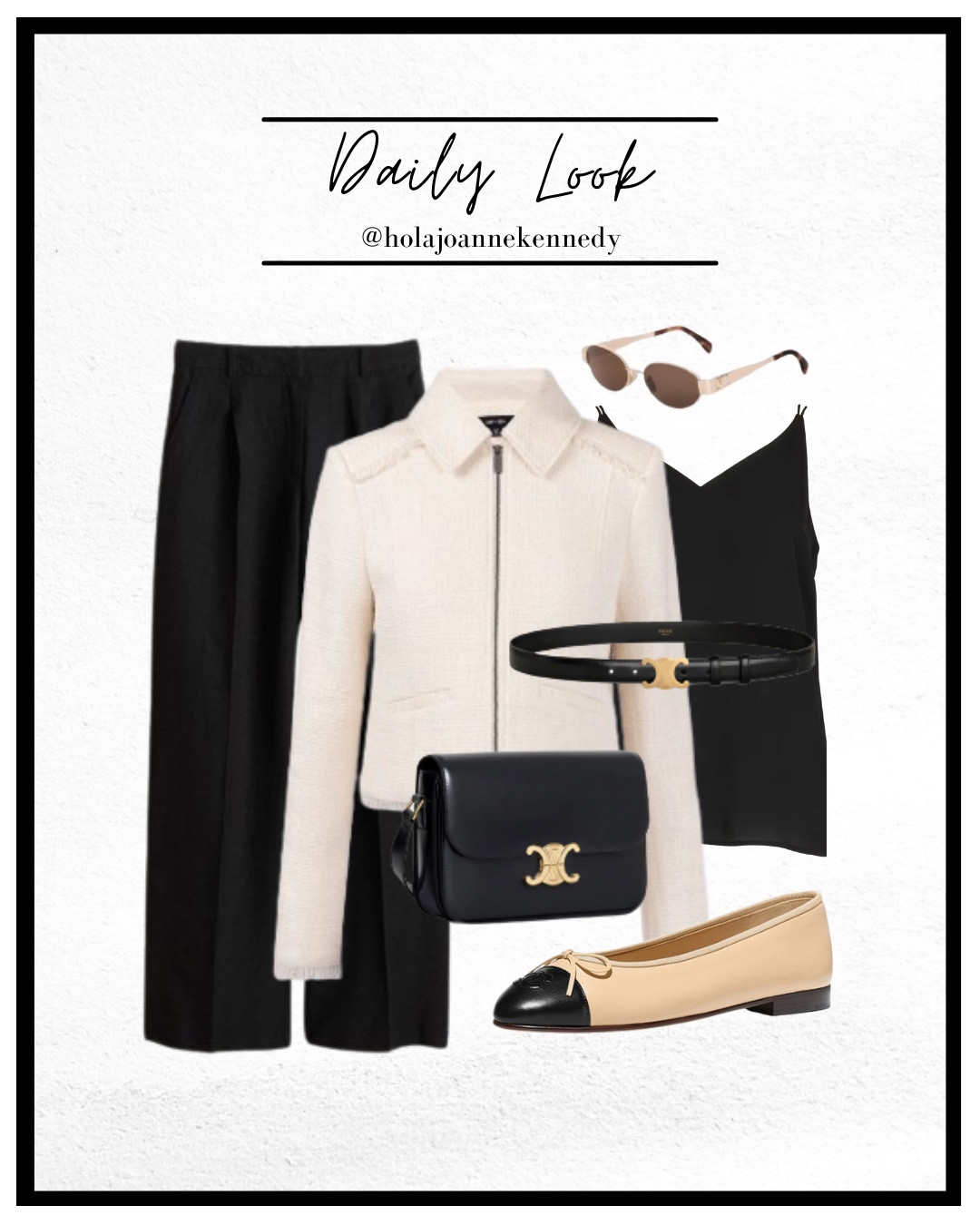 long weekend outfit, bank holiday look, spring outfit inspo, boucle jacket styling, Celine inspired outfit, Chanel ballet flats, neutral style, minimalist fashion, quiet luxury, old money aesthetic, workwear to weekend, effortless chic, UK fashion inspo, linen trousers outfit, spring style 

#LTKspring #LTKworkwear #LTKstyletip