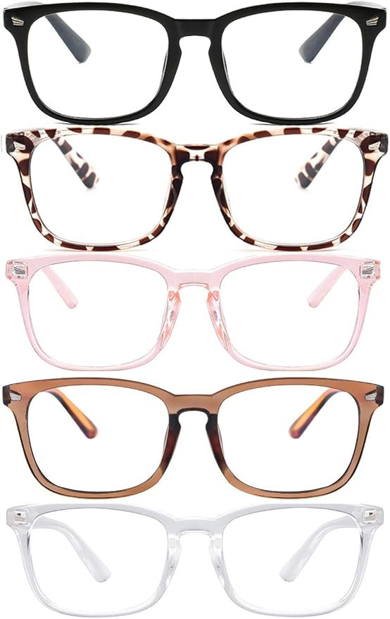 Blue Light Blocking Glasses,Square Nerd Eyeglasses Frame Anti Blue Ray Computer Game Glasses Anti... | Amazon (US)
