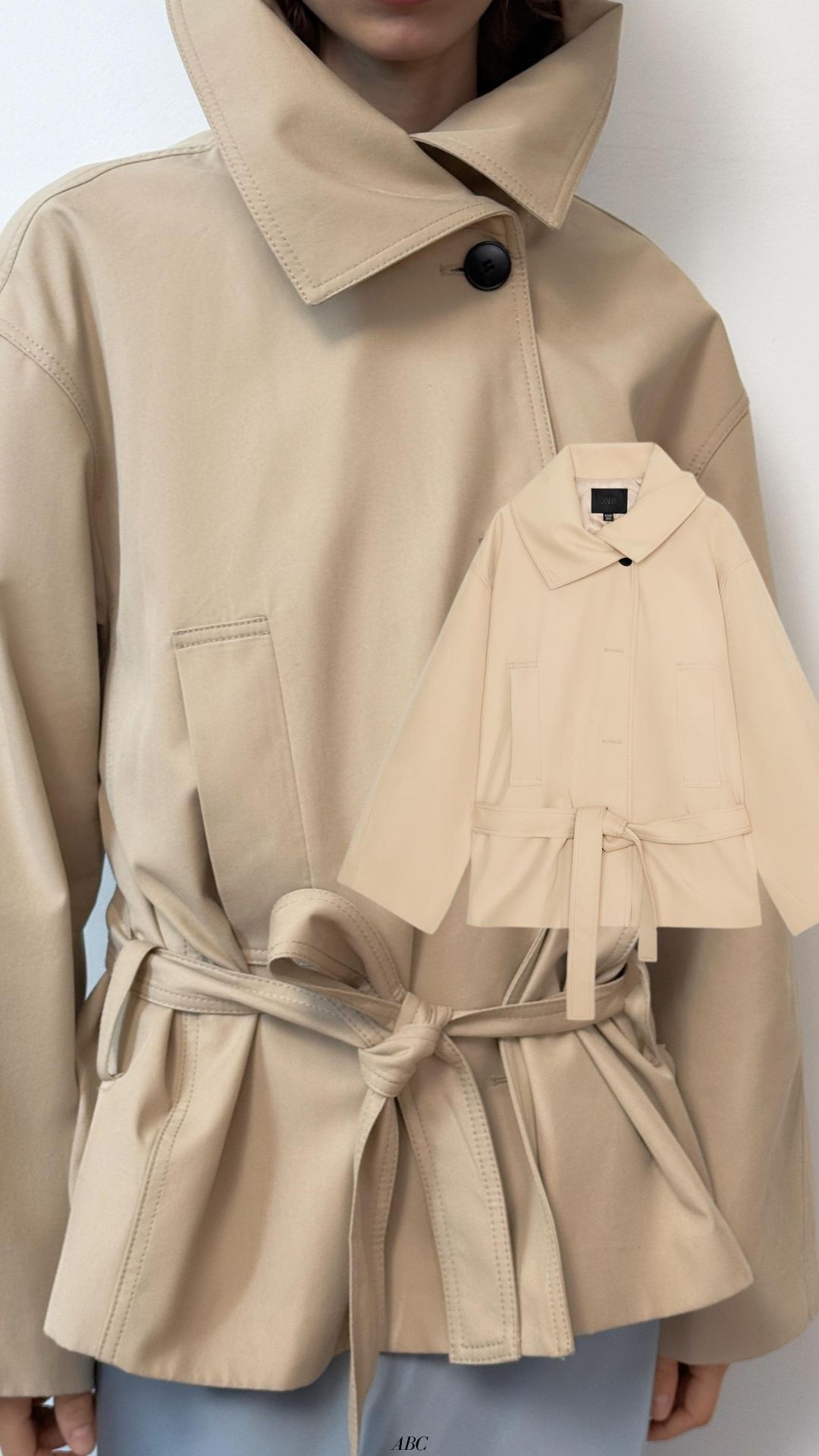Short belted trench coat / Zara finds 