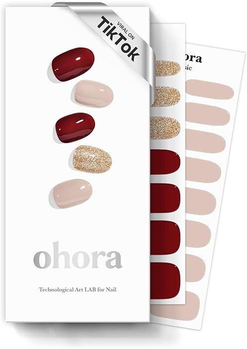 ohora Semi Cured Gel Nail Strips (N Rosewood) - Red, Solid, Works with Any UV/LED Lamps, Salon-Qu... | Amazon (US)