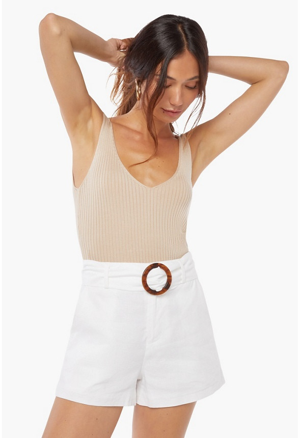 Tailored Linen Shorts | JustFab
