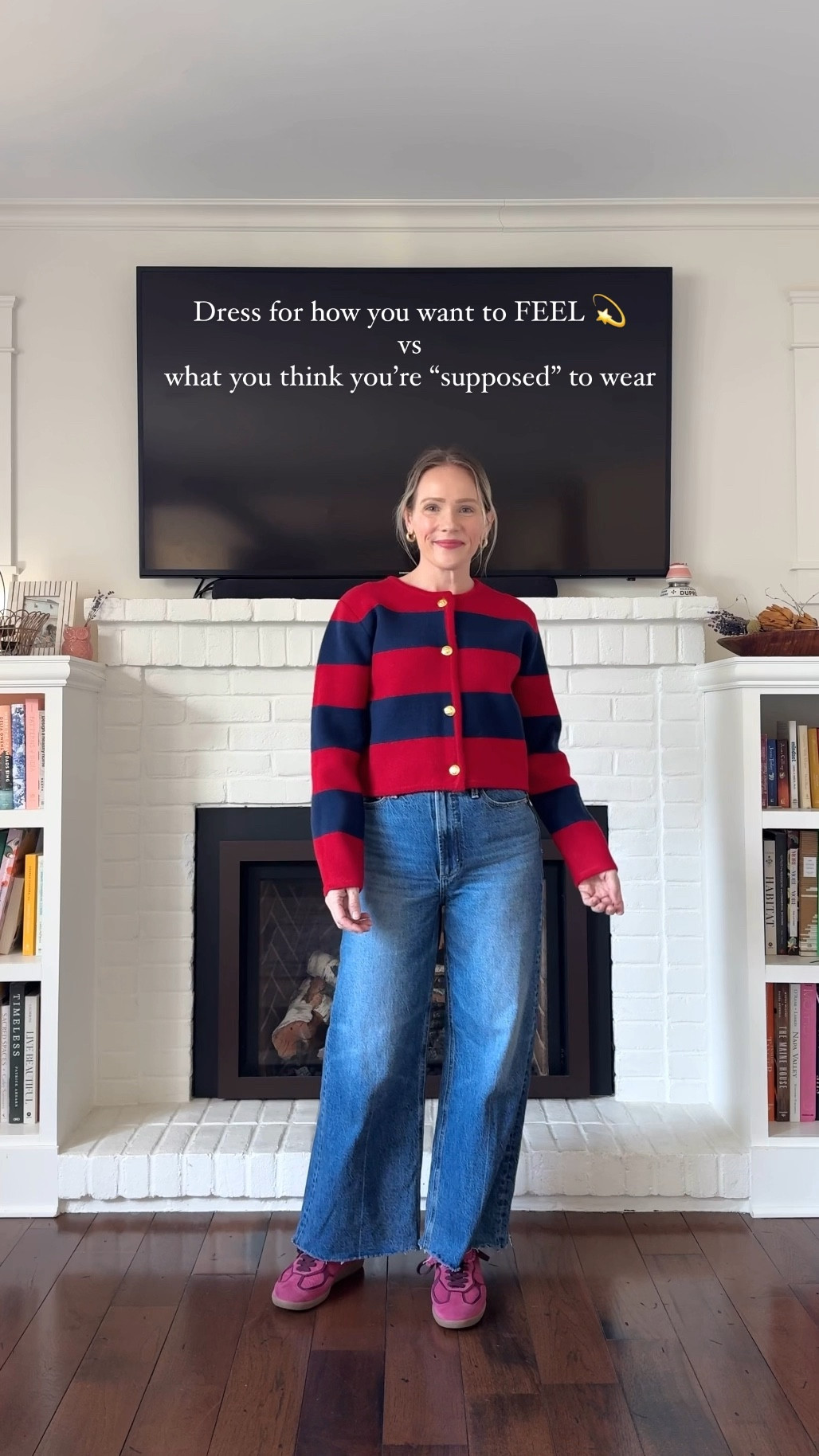 Everyday casual outfits - all is true to size except size down in Agolde denim
- English factory stripe lady cardigan, pistola Lana wide leg jeans (wearing a crop length, 5’3 for ref) , Levi’s rib cage (full length to cuff, under $100) aloha and Nike sneakers, suede ankle boots, Anthropologie tie jacket, Boden Sherpa cozy vest, Sezane blouse, corduroy Colette (wearing regular length) amazon gold earrings 
❤️ Claire 

#LTKStyleTip #LTKFindsUnder100 #LTKSeasonal