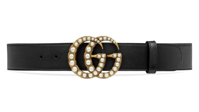 Gucci Leather belt with pearl Double G | Gucci (US)