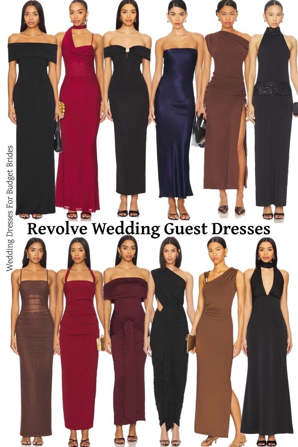Popular Revolve formal wedding guest dresses under $100.

Special occasion dresses, prom dresses, wedding guest gowns, full length dresses, black dresses. 

#LTKSeasonal #LTKWedding