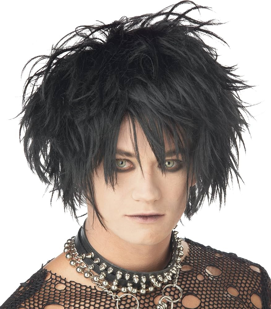 California Costumes Men's Midnight Fiend Wig, Black, One Size | Amazon (US)