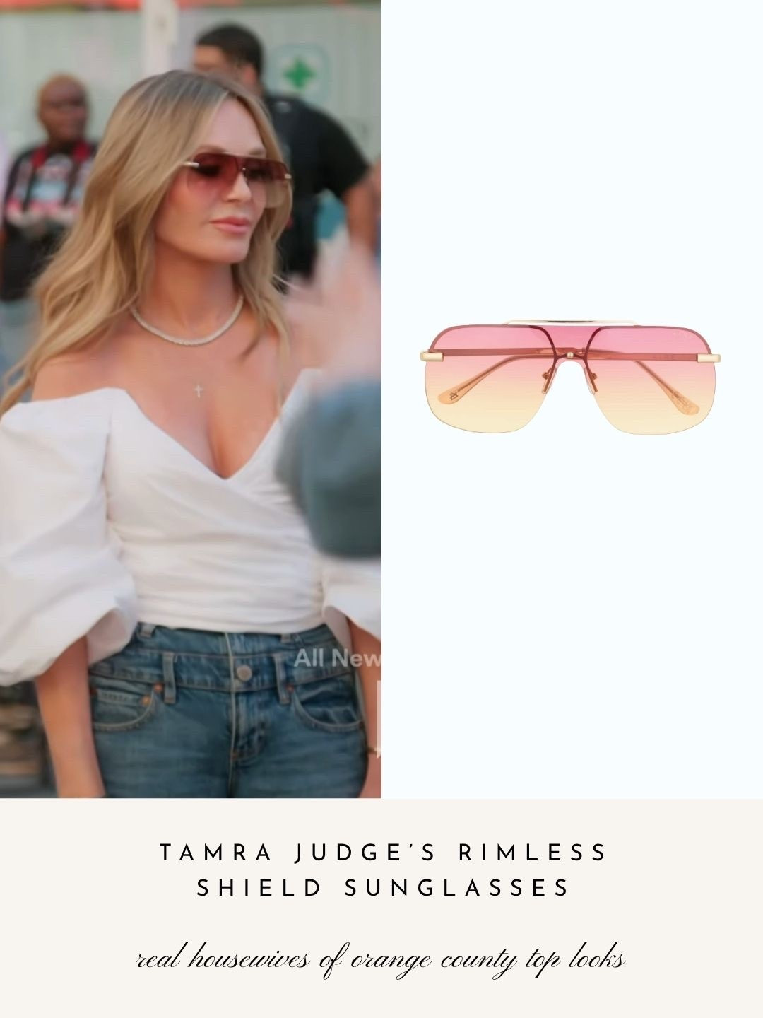 Tamra Judge’s Rimless Shield Sunglasses