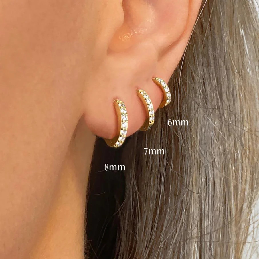 Pave Huggie Hoop Earrings | Mint & Lily