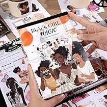 Black Girl Decal Stickers Book For Planners, Calendars, Journals, Vision Boards, Projects, Laptop... | Amazon (US)