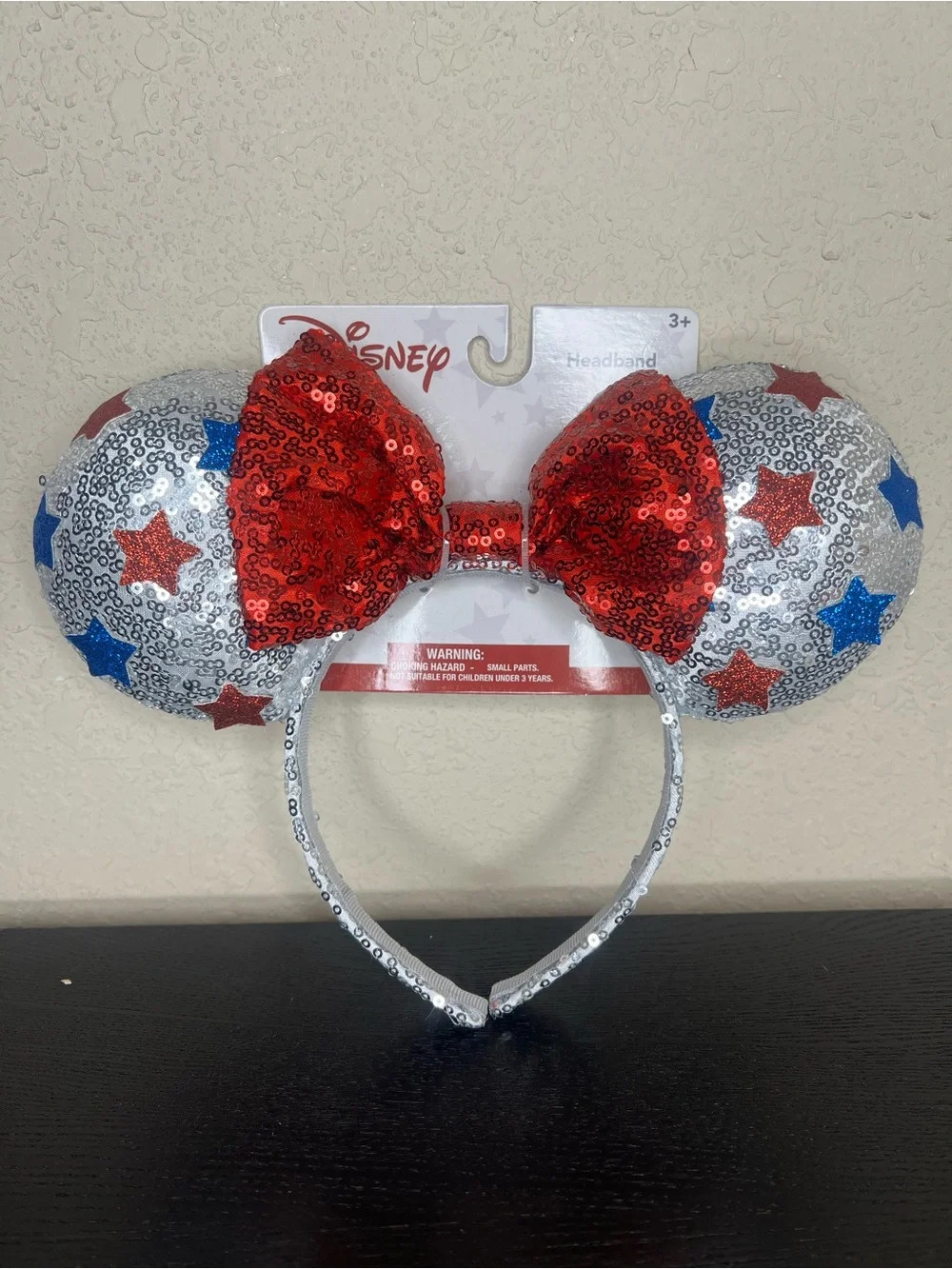 NEW Disney 4th of July/USA Silver Sequin Minnie Mouse Ears Headband | Poshmark