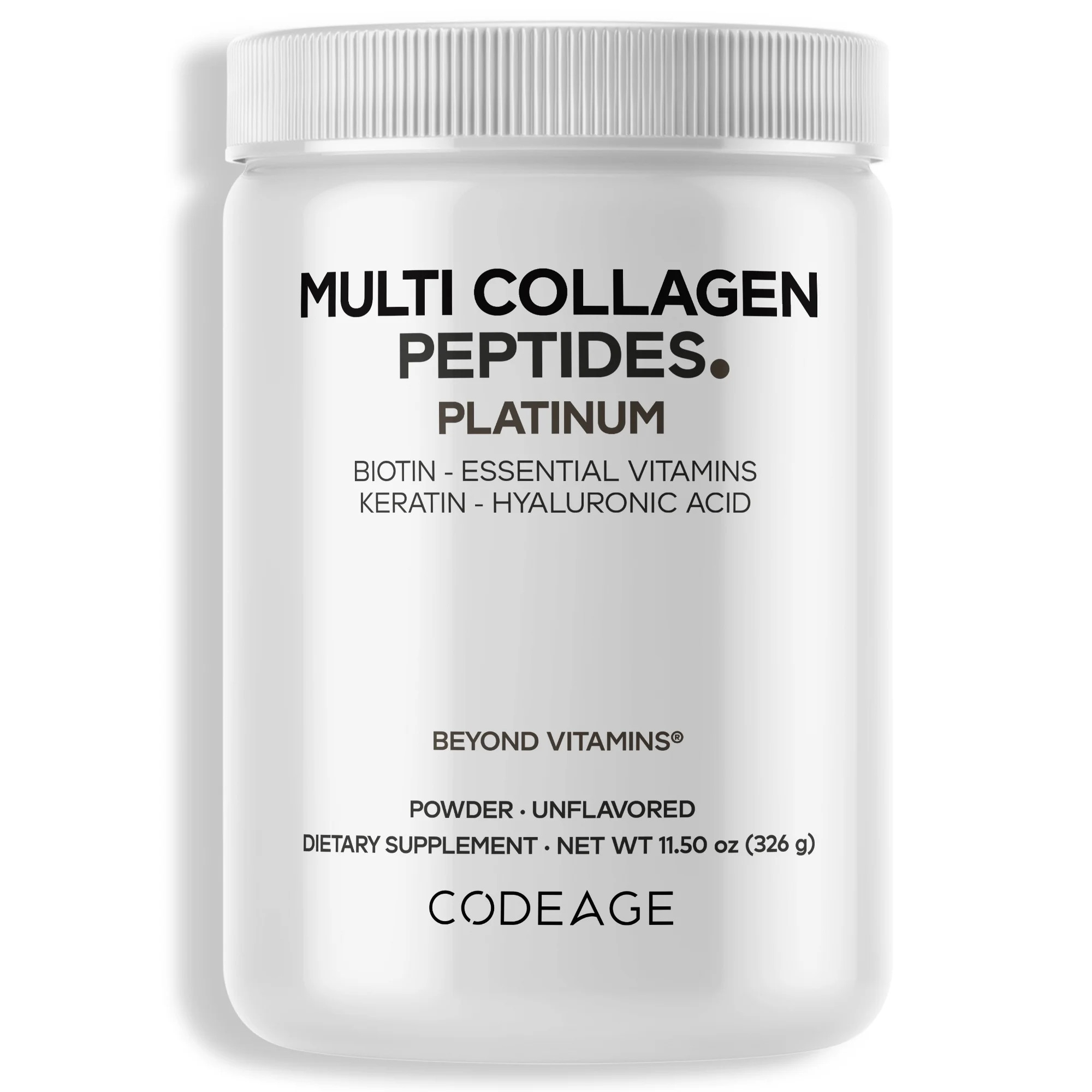 Codeage Multi Collagen Protein Powder Platinum, Biotin, Vitamin C, B, D3, Keratin, Hyaluronic Aci... | Walmart (US)