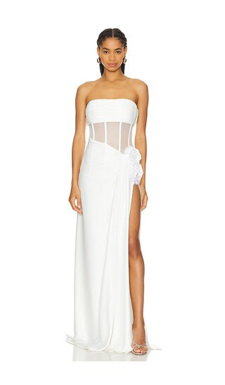 Cora Strapless Blanc Dress in White | Revolve Clothing (Global)