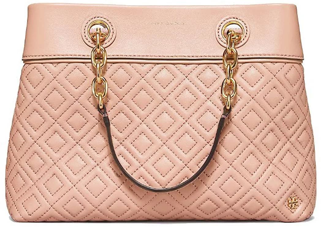 Tory Burch Fleming Small Quilted Leather Tote in New Mink - Walmart.com | Walmart (US)