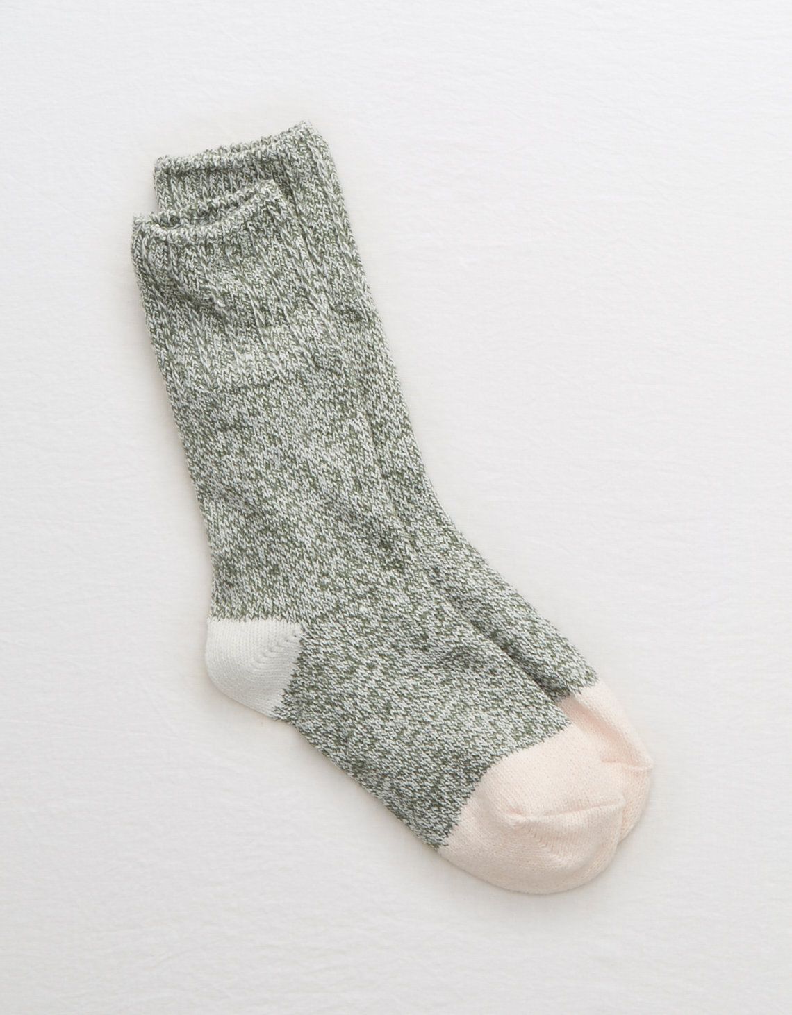 Aerie Real Soft® Crew Socks, Olive | American Eagle Outfitters (US & CA)