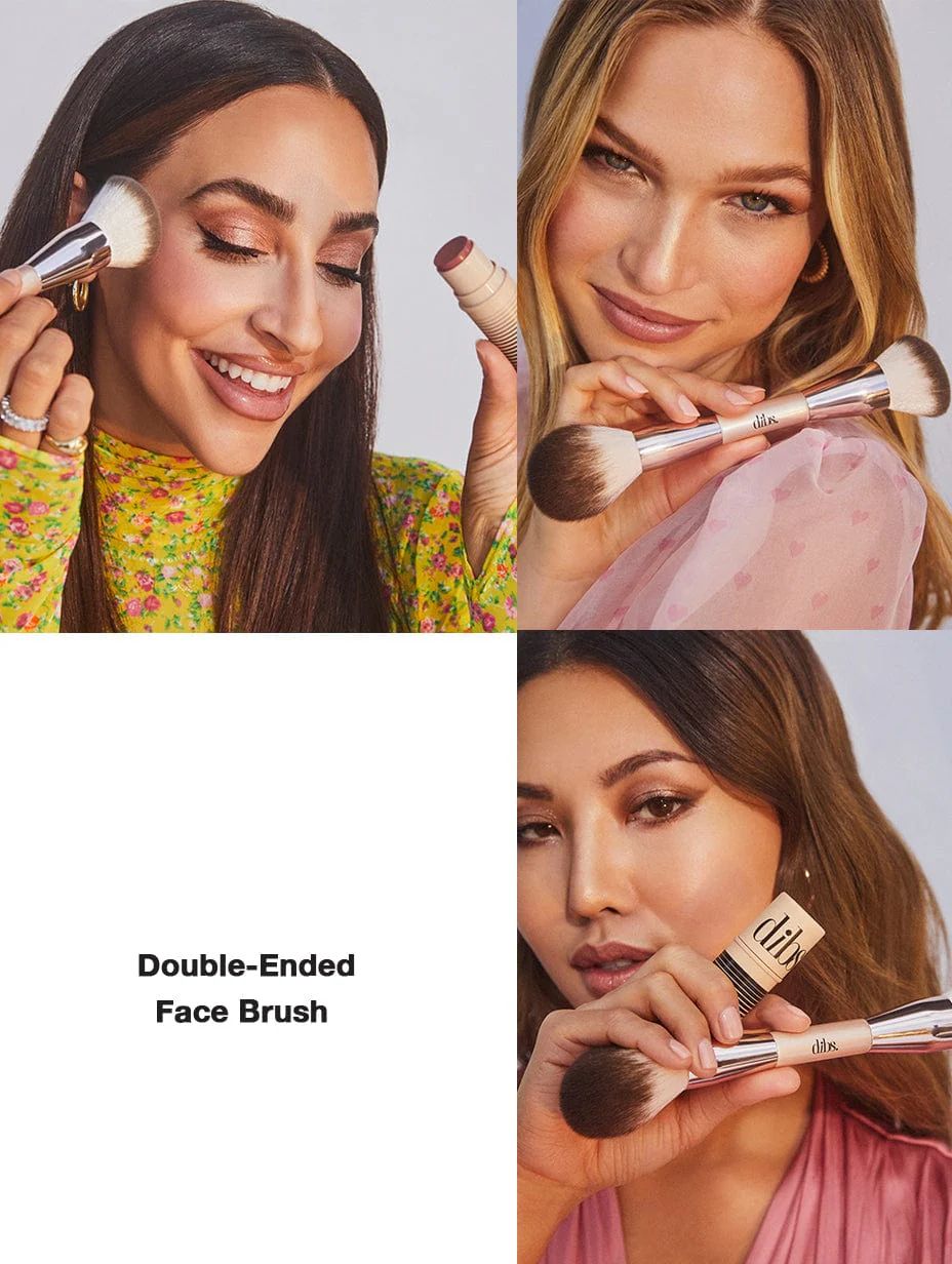 Duo Brush Face

        
        
        Double-Ended Face Brush for Cream and Powder | DIBS Beauty