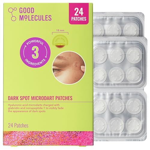 Good Molecules Dark Spot Microdart Patches for Face, Targeted Treatment with Glabridin & Nonapeptide-1, Hyaluronic Acid & Ectoin, Fades Dark Spots, Vegan, Cruelty-Free, 24 ct | Amazon (US)
