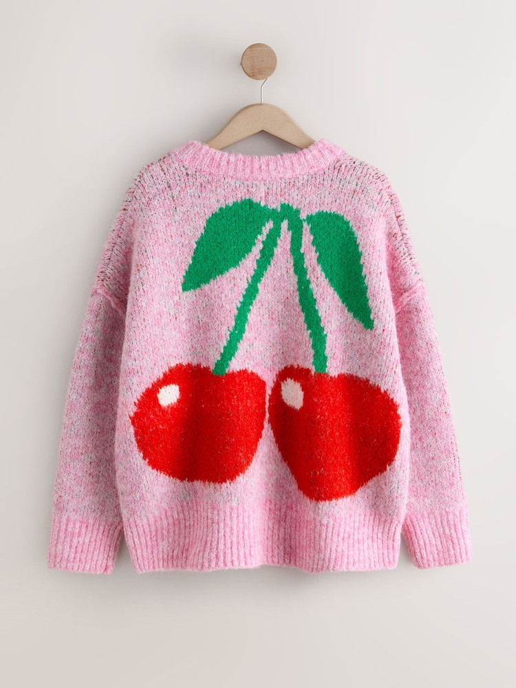 Buy Pink Cherry Knitted Crew Neck Jumper from Next Ireland | Next EU