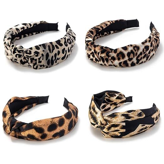 GUNIANG Leopard Wide Headbands, Knot Dot Hair Bands for Women's Hair Accessories, Cheetah Headban... | Amazon (US)