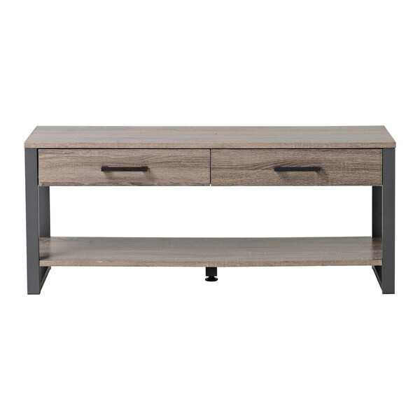 Industrial Metal and Wood 2 Drawer Storage Bench | Bed Bath & Beyond