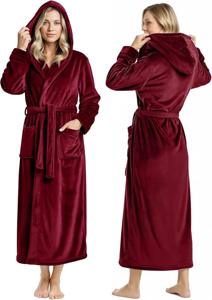 NY Threads Premium Womens Robe with Hood, Plush Fleece Long Bath Robe for Women, Fluffy Soft Wome... | Amazon (US)