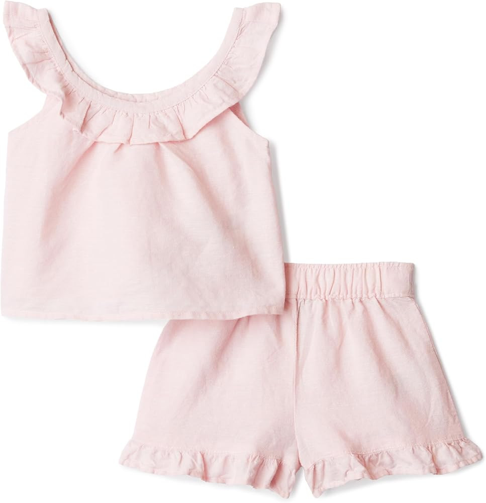 Amazon Essentials x Sofia Grainge Toddlers and Baby Girls' Cotton Linen Sleeveless Top & Shorts S... | Amazon (US)