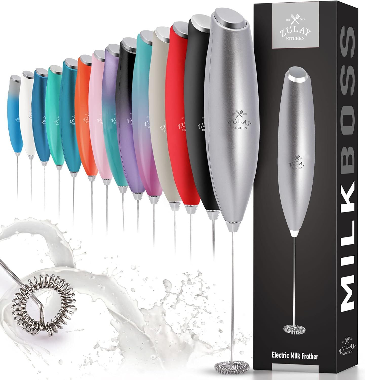 Zulay New Titanium Motor Milk Frother (Without Stand) - Handheld Frother Whisk, Milk Foamer Froth... | Amazon (US)