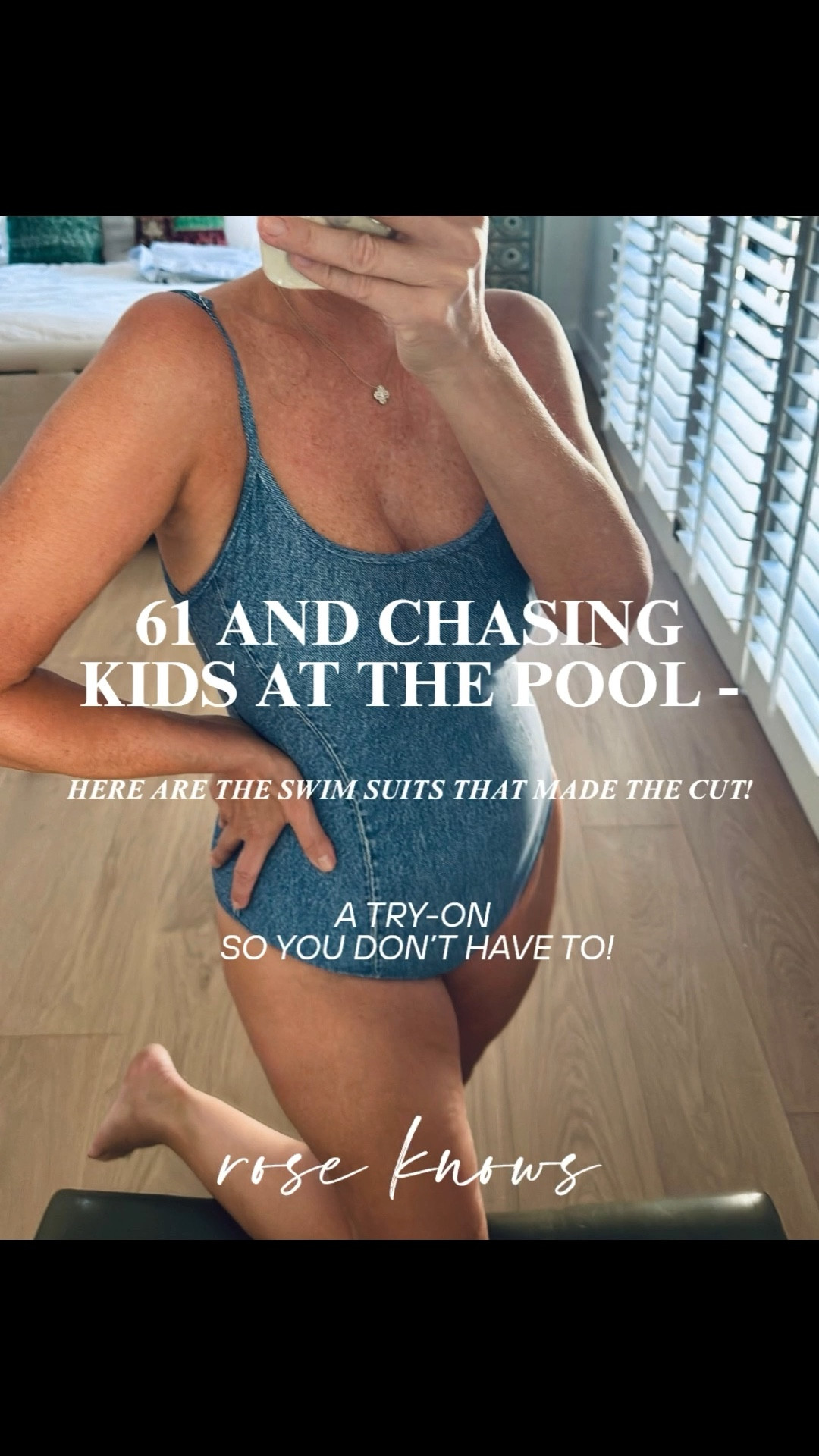 The swim suits I’ve bought and love as a 61 year old who is running around with grandkids and needs modest coverage!! 

Wearing medium in blue Miramar suit , 10 in the green one piece, large in the black quince suit , and medium in the red suit. 

#LTKOver40 #LTKmomlife #LTKSwim