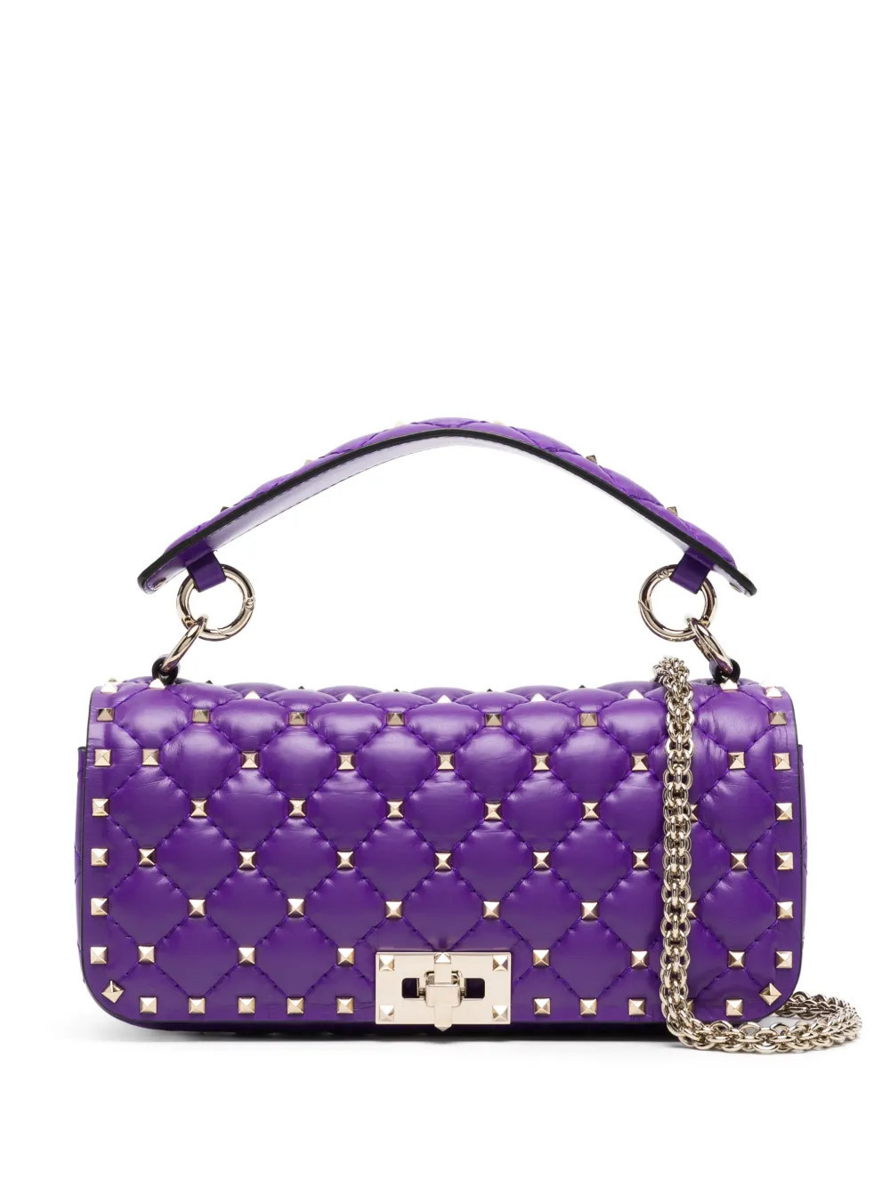 Valentino Garavani Rockstud Spike quilted shoulder bag - Purple | Farfetch Global