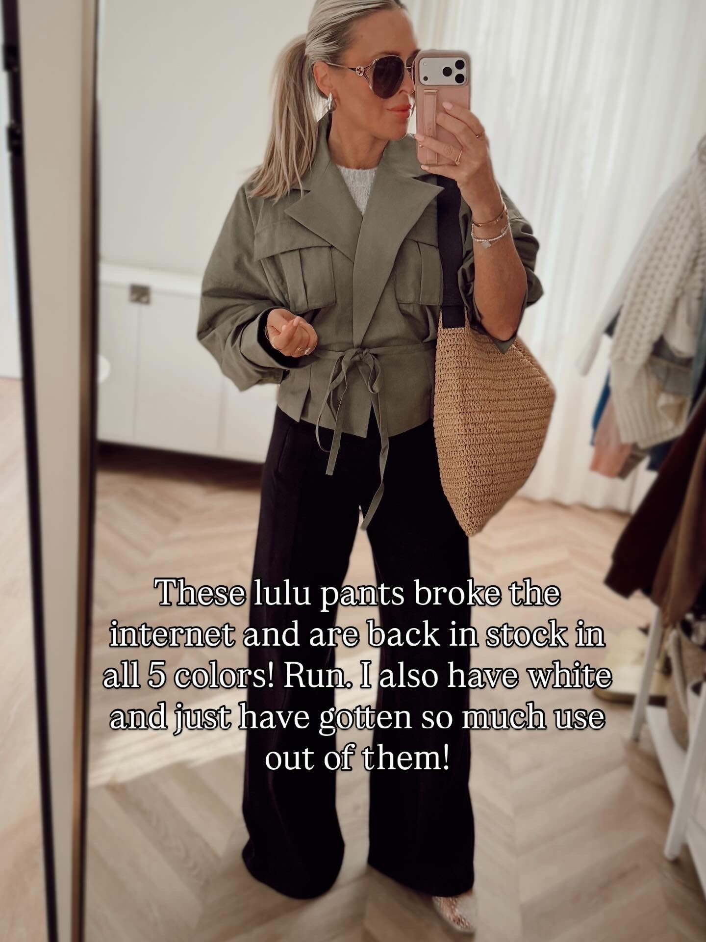 Styling the viral Lululemon pants 🤍 I wanted to show how to elevate them for sneakers and even work. So versatile… I wear them nonstop. They come in 5 colors and are finally back in stock.

I paired them with mesh sneakers or trending jelly ballet flats for an easy polished look. Wearing a medium in the pants but wish I did a small. Jacket is an XS, size down.

Such a bestseller for a reason ✨

Spring break. Spring jacket. Jacket. Outerwear. 

#LTKSeasonal #LTKootd