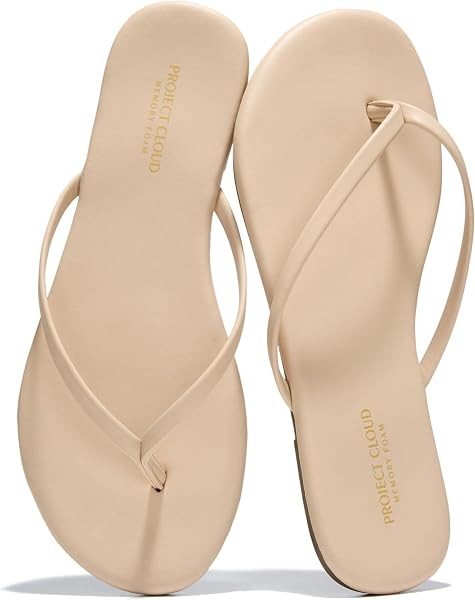 Project Cloud Flip Flops for Women Memory Foam Flats Sandals (Foundations) | Amazon (US)