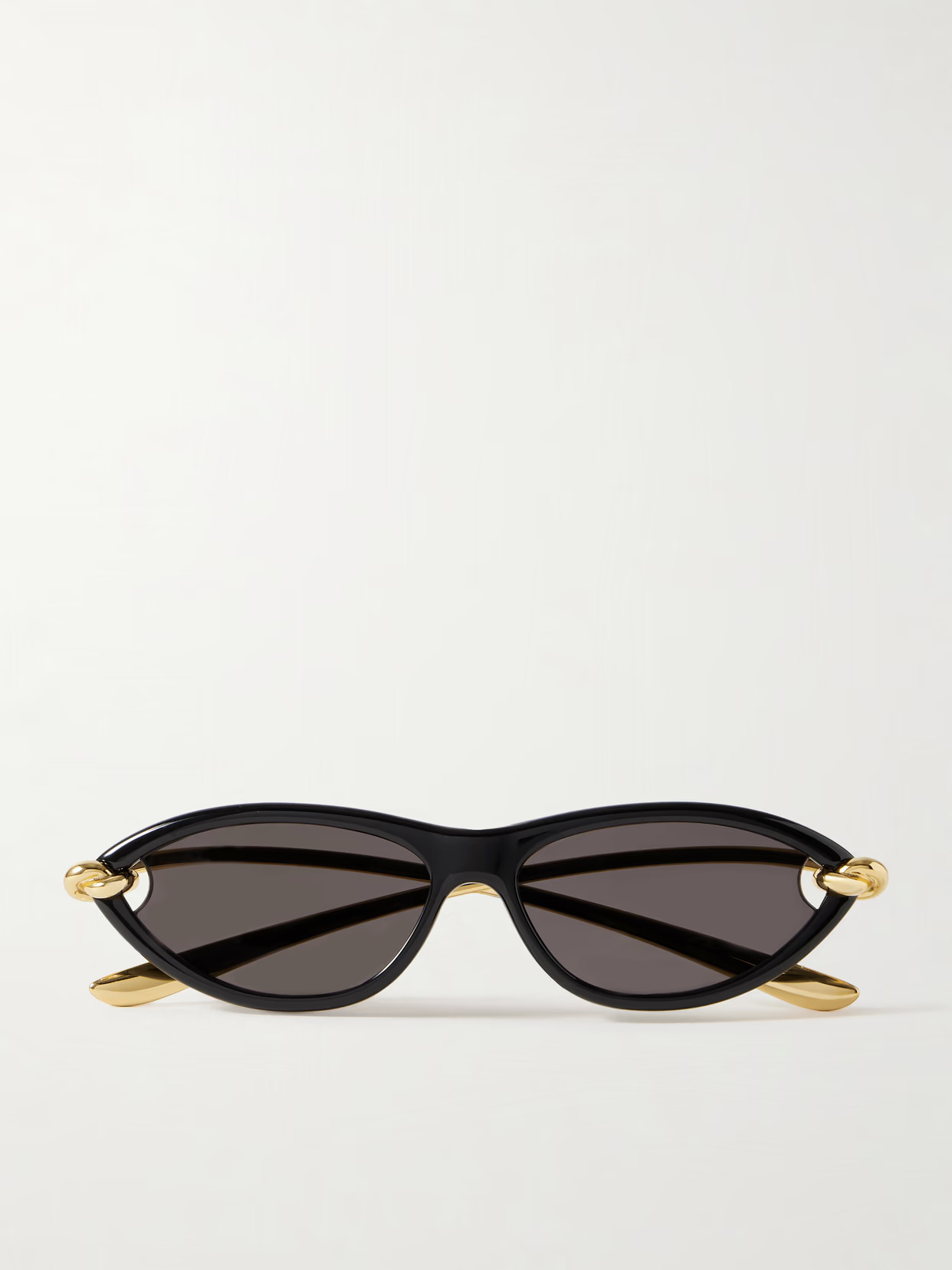BOTTEGA VENETA EYEWEAR - New Knot Cat-eye Acetate And Gold-tone Sunglasses - One size | NET-A-PORTER (US)