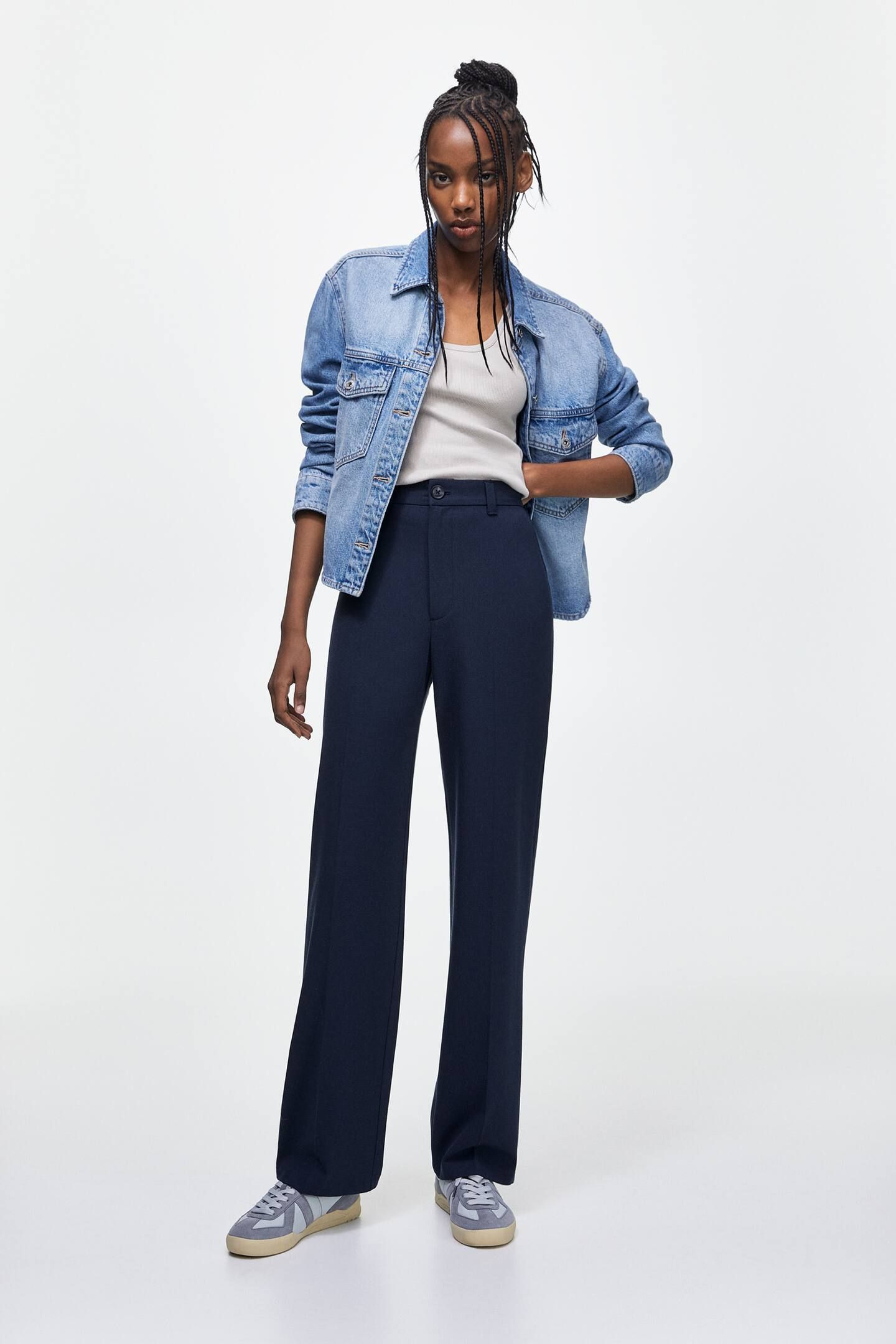 Smart straight-leg trousers | PULL and BEAR UK