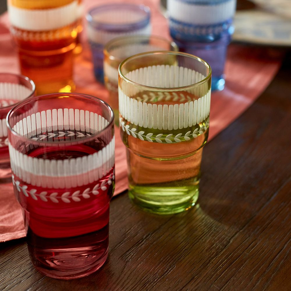 Recycled Colored Glass Drinking Glasses | GreenRow