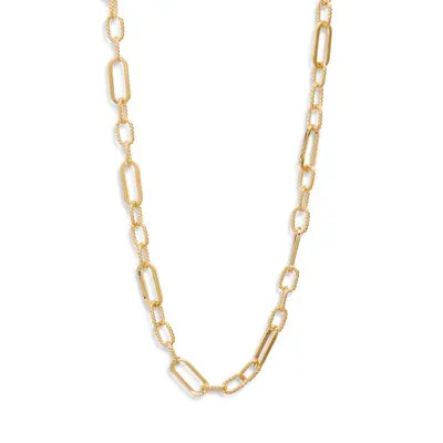 Nordstrom Demi Fine Long Paper Clip Necklace in 14K Gold- Sterling Plated at Nordstrom | Nordstrom
