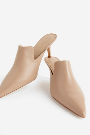 Leather mules - Black - Ladies | H&M GB | H&M (UK, MY, IN, SG, PH, TW, HK)