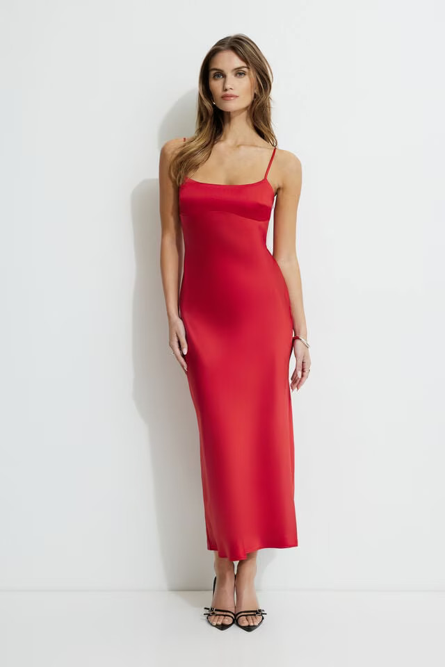 Amira Satin Maxi Slip Dress | Dynamite Clothing
