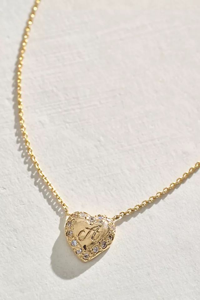 Elisa Solomon Engraved Heart Necklace | Free People (Global - UK&FR Excluded)