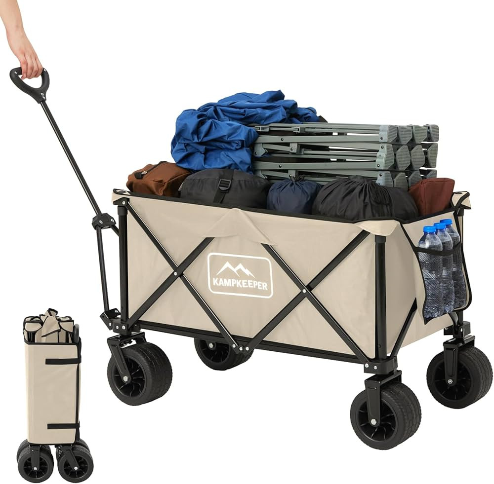 Foldable Wagon Cart, 280LBS Heavy Duty Collapsible Folding Utility Garden Wagon with Big All-Terr... | Amazon (US)