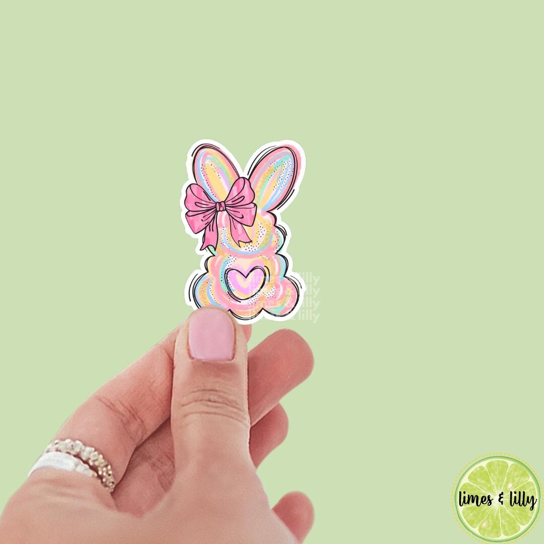 Coquette Easter Bunny Vinyl Sticker | Trendy Stickers | Cute Stickers | Kindle Stickers | Water B... | Etsy (US)