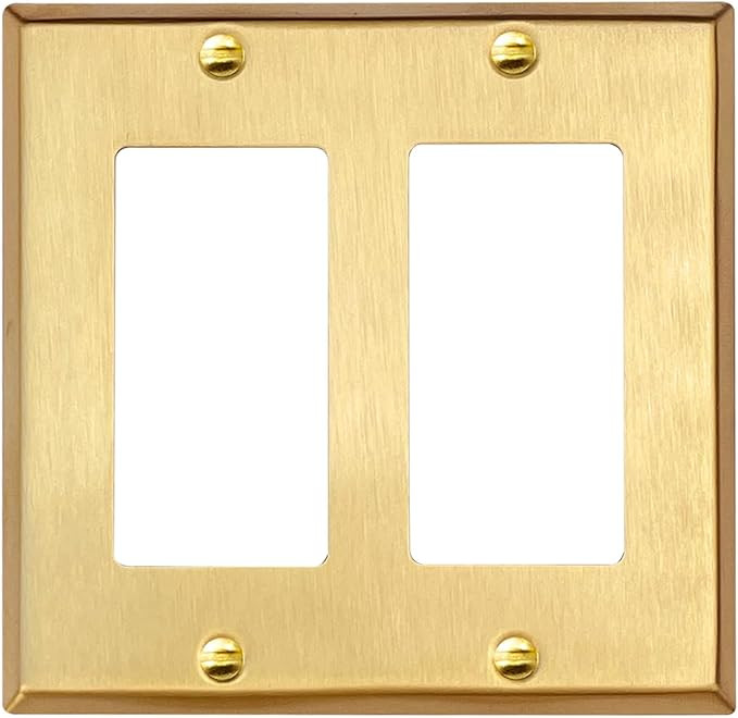 Rio Salto BRASS Metal Gold Double Light Switch Wall Plate or Outlet Cover Wall Plate, STANDARD SI... | Amazon (CA)