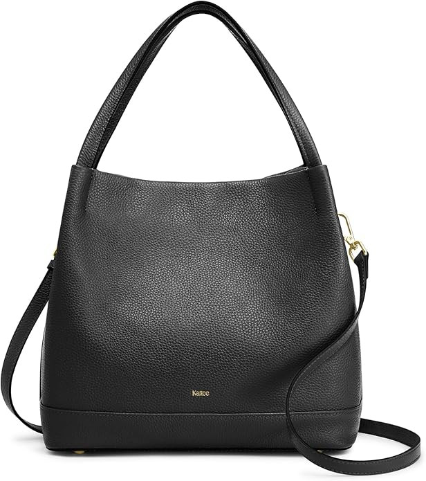 Kattee Genuine Leather Handbags for Women 2025 Trendy, Soft Leather Bucket Bags Shoulder Tote Cro... | Amazon (US)