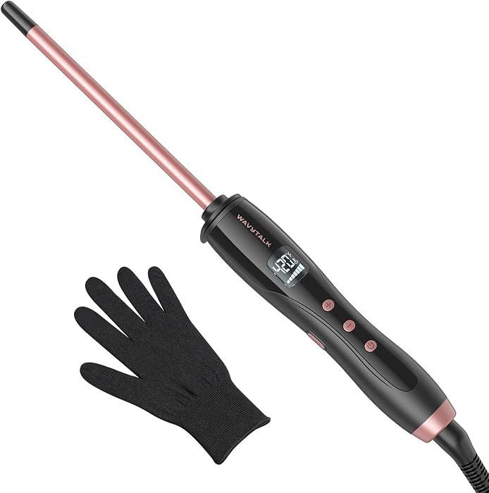 Wavytalk 3/8 Inch Small Curling Iron Wand for Short & Long Hair, Ceramic Barrel with Adjustable T... | Amazon (US)