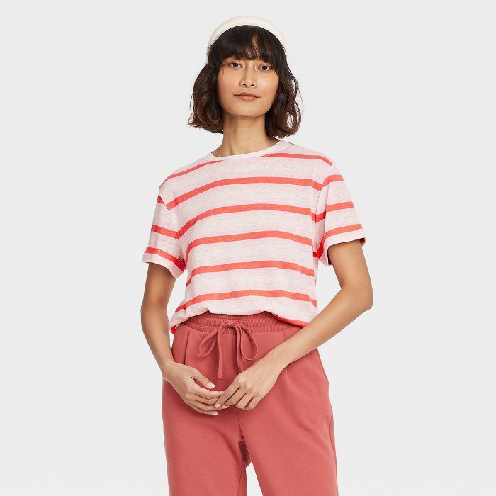 Women's Short Sleeve Linen T-Shirt - A New Day™ | Target