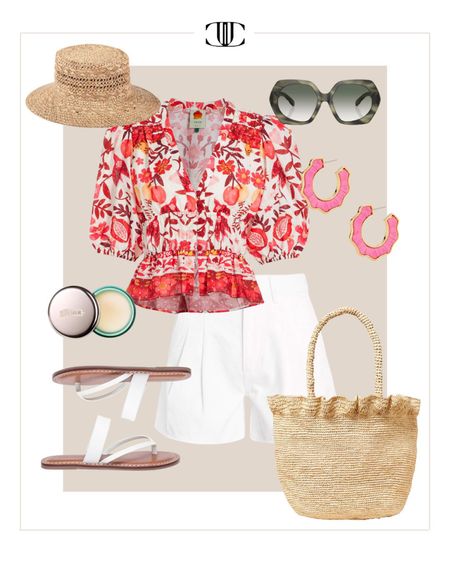 A spring and summer staple are a great pair of white shorts. I really like the pleats on these high waisted shorts  

Pleated shorts, blouse, white shorts, sunglasses, sun hat, spring outfit, summer outfit 

#LTKstyletip #LTKshoecrush #LTKover40